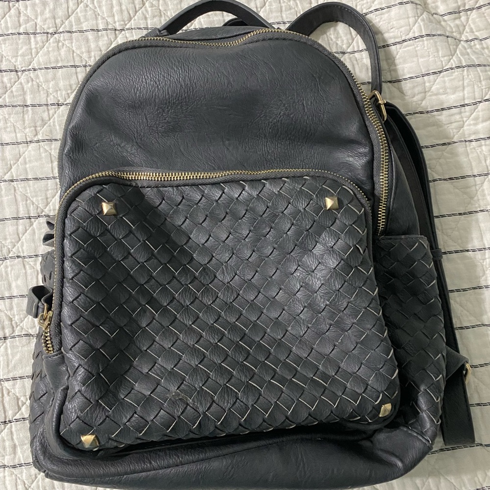 Madison West Dark Grey Backpack Purse
